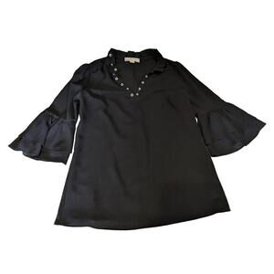 MICHAEL MICHAEL KORS Flare Sleeves Grommets‎ Textured Boho Top Small